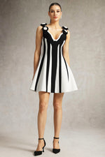Load image into Gallery viewer, Serela Sleeveless V-Neck Flower Bandage Mini Dress