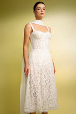 Load image into Gallery viewer, Junya Lace Corset Sleeveless Midi Dress