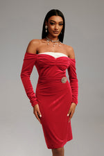 Load image into Gallery viewer, Kivi Off Shoulder Midi Dress