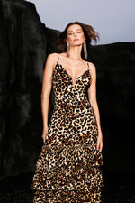 Load image into Gallery viewer, Zambezi Deep-V Sleeveless Ruffled Backless Maxi Dress