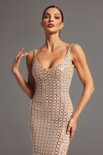 Load image into Gallery viewer, Riza Sleeveless Diamond Midi Dress