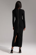 Lade Bild in die Galerieansicht, Lave Langarm Hollow Out Bandage Maxikleid