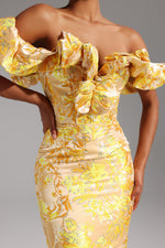Load image into Gallery viewer, Merrit Off-the-Shoulder Jacquard Midi Dress