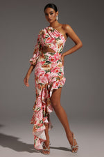 Load image into Gallery viewer, Emmeline One Shoulder Hollow Out Slit Maxi Dress