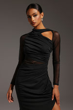 Load image into Gallery viewer, Piala Long Sleeve Hollow Out Midi Dress