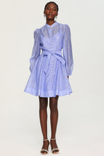 Load image into Gallery viewer, Farrah Long Sleeves Diamond Button Shirt Mini Dress
