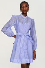 Load image into Gallery viewer, Farrah Long Sleeves Diamond Button Shirt Mini Dress