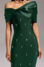 Load image into Gallery viewer, Palez Sleeveless One Shoulder Diamond Bow Bandage Maxi Dress