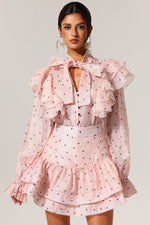 Load image into Gallery viewer, Sahara Rufflede Dot Printed Bowknot Top And Skirt Two-Piece Set