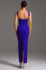 Load image into Gallery viewer, Rosee Sleeveless Bandage Blue Maxi Dress