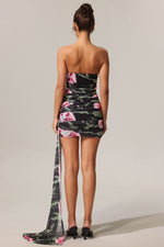 Load image into Gallery viewer, Orli Printed Flowers Streamer Mini Dress