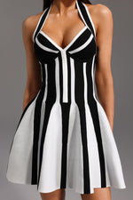 Load image into Gallery viewer, Eudora Halter Sleeveless Streak Bandage Mini Dress