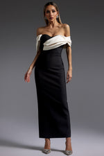 Load image into Gallery viewer, Lala Off-The-Shoulder Fold Bandage Maxi Dress