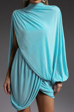 Load image into Gallery viewer, Ternan Long Sleeve Fold Splice Mini Dress