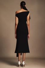 Load image into Gallery viewer, Juny Oblique Shoulder Sleeveless Folds Midi Dress