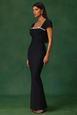 Load image into Gallery viewer, Romelle Short Sleeve Diamond Bandage Maxi Dress