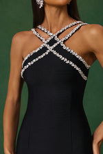 Load image into Gallery viewer, Nialla Sleeveless Diamond Flounce Bandage Maxi Dress