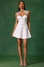 Load image into Gallery viewer, Yuyo Halter Sleeveless Diamond Mini Dress