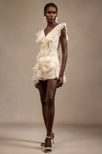 Load image into Gallery viewer, Loulia V-Neck Sleeveless Folds Mini Dress