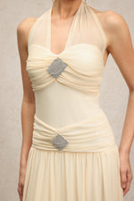 Load image into Gallery viewer, Janiyah Sleeveless Folds Diamond Maxi Dress