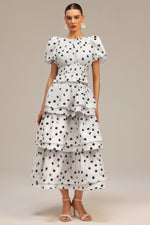 Load image into Gallery viewer, Nasim Puff Sleeves Dot Printed Top And Skirt Two-Piece Set