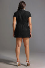 Load image into Gallery viewer, Quincy Short Sleeve Diamond Mini Dress