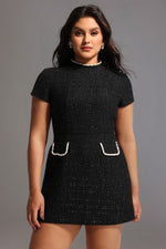 Load image into Gallery viewer, Quincy Short Sleeve Diamond Mini Dress
