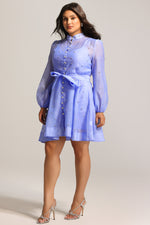 Load image into Gallery viewer, Farrah Long Sleeves Diamond Button Shirt Mini Dress