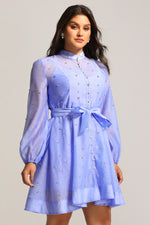 Load image into Gallery viewer, Farrah Long Sleeves Diamond Button Shirt Mini Dress
