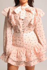 Load image into Gallery viewer, Sahara Rufflede Dot Printed Bowknot Top And Skirt Two-Piece Set