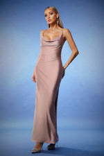 Load image into Gallery viewer, Hazada Backless Metal Diamond Maxi Dress