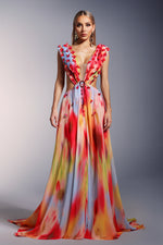 Load image into Gallery viewer, Dierea High Slit Sequins Deep-V Backless Maxi Dress