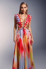 Load image into Gallery viewer, Dierea High Slit Sequins Deep-V Backless Maxi Dress
