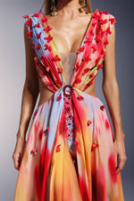 Load image into Gallery viewer, Dierea High Slit Sequins Deep-V Backless Maxi Dress