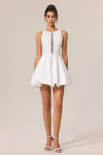 Load image into Gallery viewer, Ferean Round Neck Sleeveless Hollow Out Mini Dress