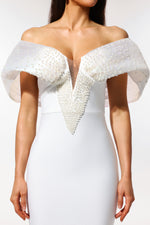 Load image into Gallery viewer, Sharina Off-The-Shoulder Pearl Bandage Maxi Dress