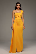 Load image into Gallery viewer, Olapa One Shoulder Slit Maxi Dress