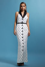 Load image into Gallery viewer, Daryl Sleevess Polka Dot V-Neck Maxi Dress