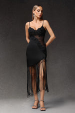 Load image into Gallery viewer, Gracie Sleevess Flowers Tassels Maxi Dress