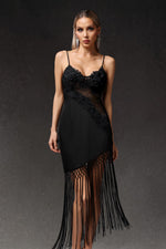 Load image into Gallery viewer, Gracie Sleevess Flowers Tassels Maxi Dress