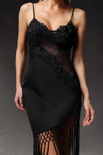 Load image into Gallery viewer, Gracie Sleevess Flowers Tassels Maxi Dress