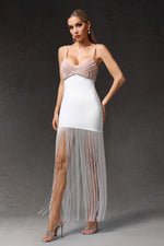 Load image into Gallery viewer, Zamiel Sleevess V-Neck Maxi Tassels Bandage Maxi Dress
