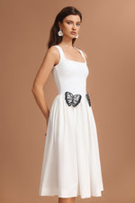 Load image into Gallery viewer, Tereza Square Collar Halter Butterfly Midi Dress