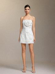 Renaa Kijin Handmade flowers Sequins mini dress