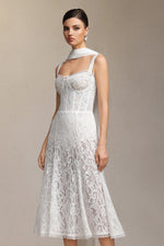 Load image into Gallery viewer, Junya Lace Corset Sleeveless Midi Dress