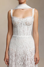 Load image into Gallery viewer, Junya Lace Corset Sleeveless Midi Dress