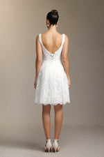Load image into Gallery viewer, Tutuni Lace square-neck halter mini dress