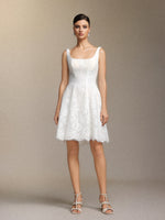Load image into Gallery viewer, Tutuni Lace square-neck halter mini dress