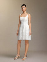 Load image into Gallery viewer, Tutuni Lace square-neck halter mini dress