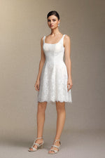 Load image into Gallery viewer, Tutuni Lace square-neck halter mini dress